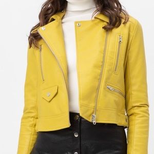 Chartreuse Vegan Leather Jacket